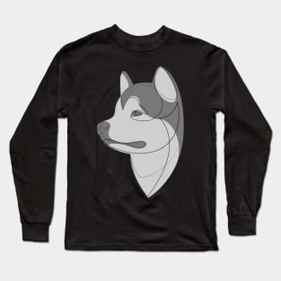 Alaskan Malamute - continuous line drawing Long Sleeve T-Shirt